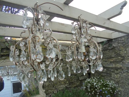 Pair of Italian Crystal Chandeliers