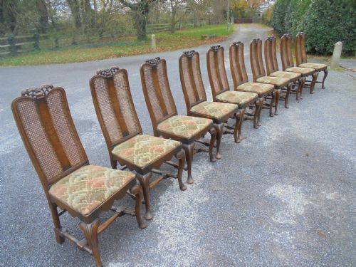 Antique Set of Ten Dining Chairs