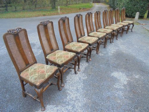 fig 1. Antique set of ten dining chairs