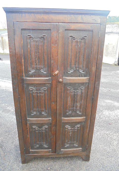 English Oak Linen Fold Cupboard Storage