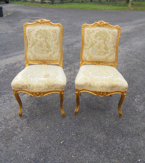 Pair of French Giltwood Side Chairs