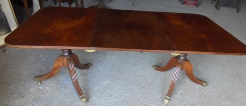 Antique Regency Twin Pillar Dining Table Seats Eight