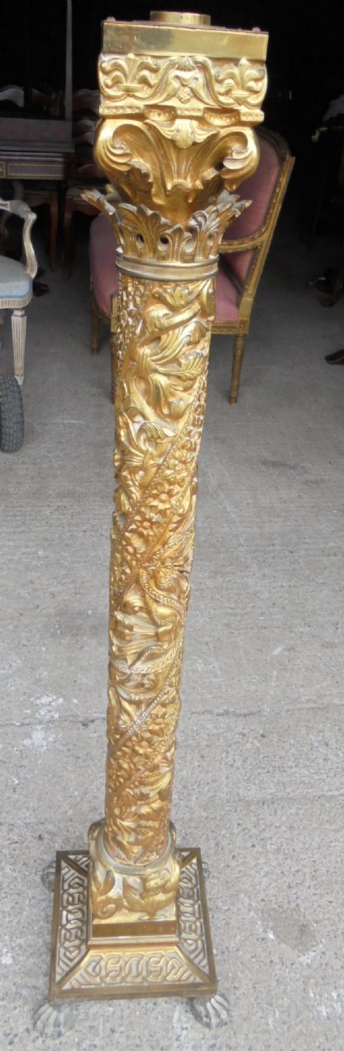 Antique Gilded Bronze Torchere