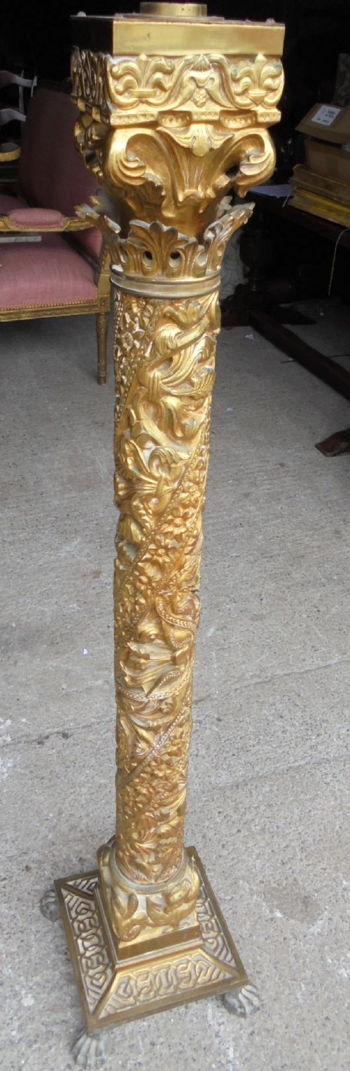 fig 1. Antique Gilded bronze torchere 
