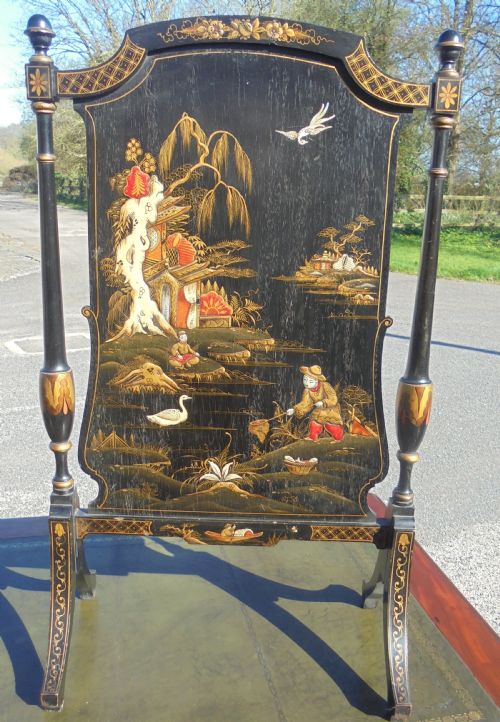 Chinoiserie  Lacquered Screen