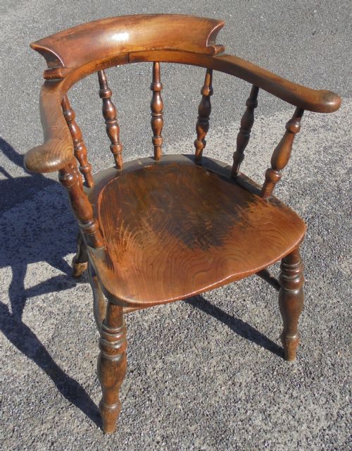 19th Century Elm Smoker's Bow Chair