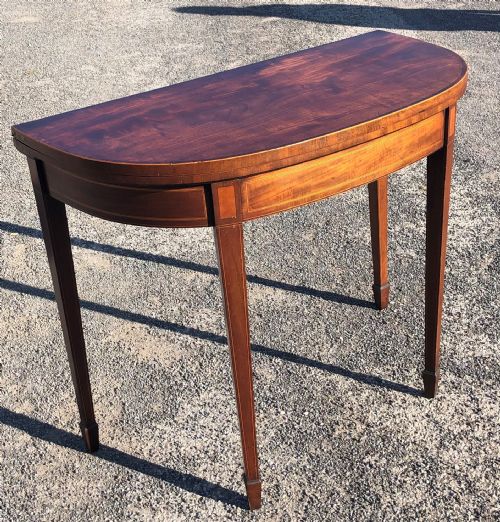 18th Century Inlaid Mahogany Card Console Table