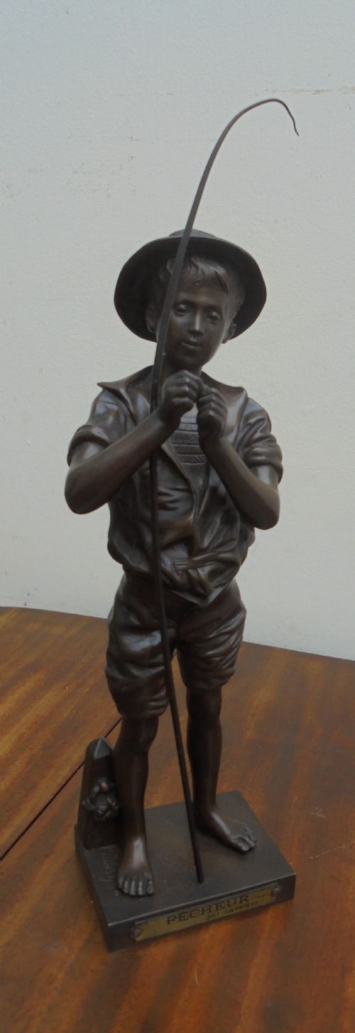 19th Century French Bronze Fisher Boy