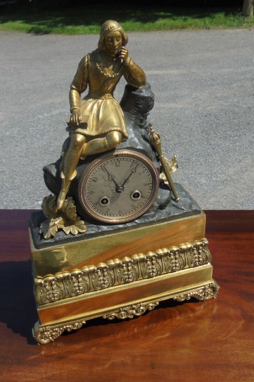 French Ormolu and Bronze Clock with Japy Freres Movement