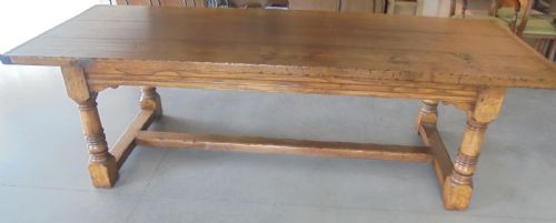 Faded Oak Farmhouse Refectory Dining Kitchen Table .Seats Ten