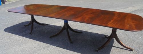 Three Pillar Mahogany Dining Table Seats Fourteen Plus