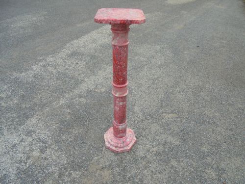 Rouge Marble Torchere Stand