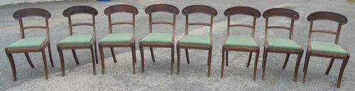 Set of Eight Regency  Sabre Leg Dining Chairs