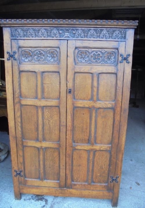 Panelled Oak Linen Press Storage
