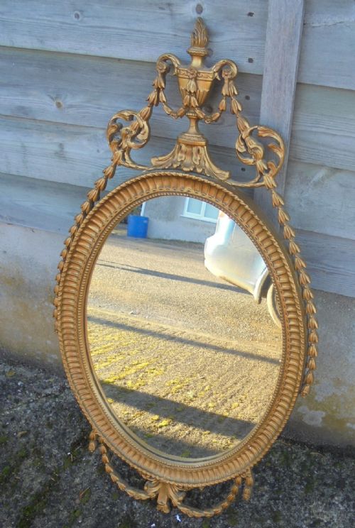 Edwardian Oval Gilded Wall Mirror
