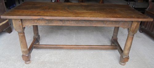 Part 18th Century Oak Farmhouse Refectory Dining Table Seats Eight