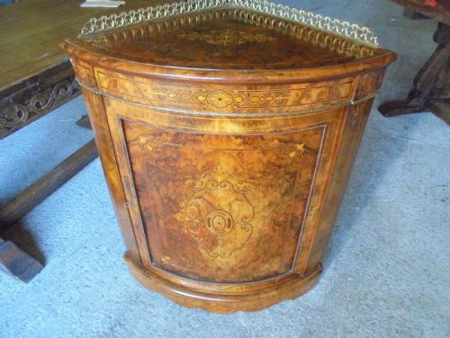 Victorian Burr Walnut Marquetry Cabinet