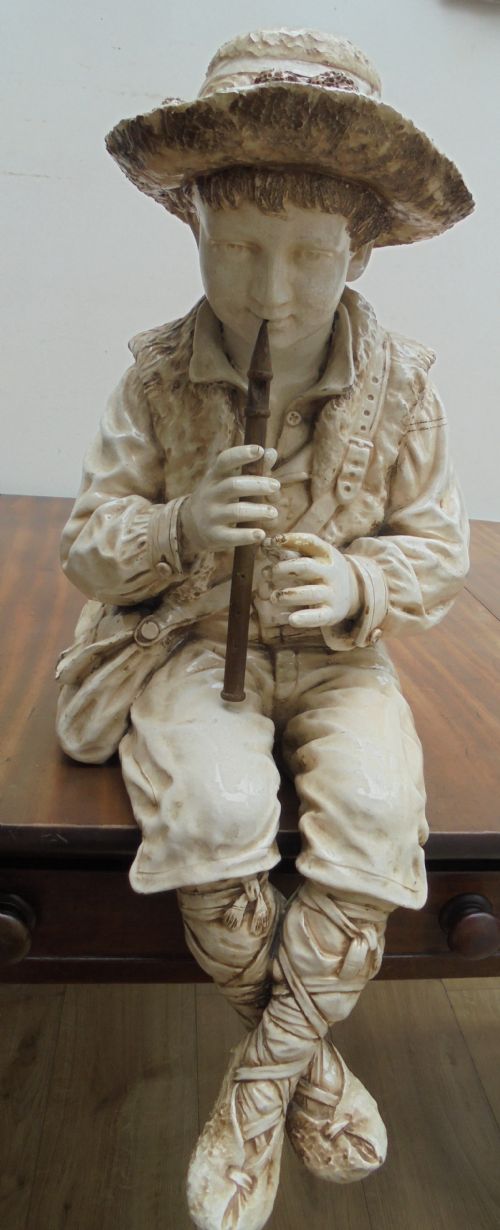 Large Glazed Figure of Young Shepherd Boy