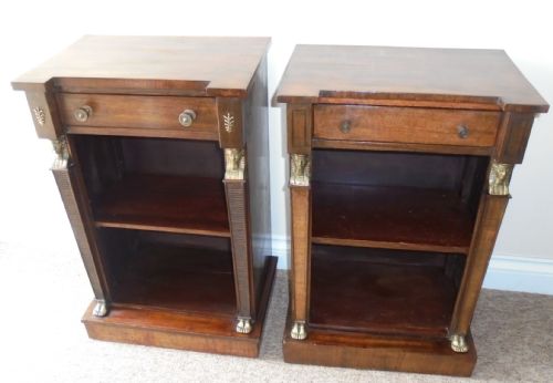 Two French Empire Style Near Matching Bedside Cabinets