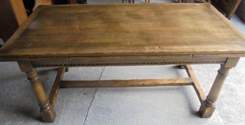 19th Century Pale Oak Extending Refectory Dining Table Seats Ten