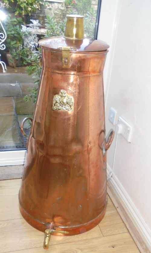 Massive Copper Urn with Royal Crest