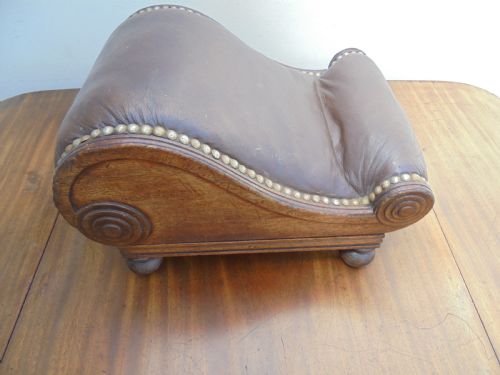 Georgian Leather Top Gout Stool