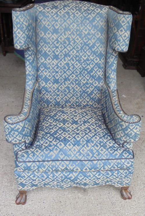 19th Century Rolled Wingback Armchair