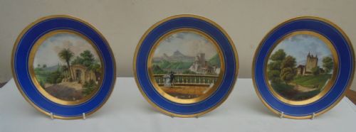 Three 19th Century Sevres Cabinet Plates