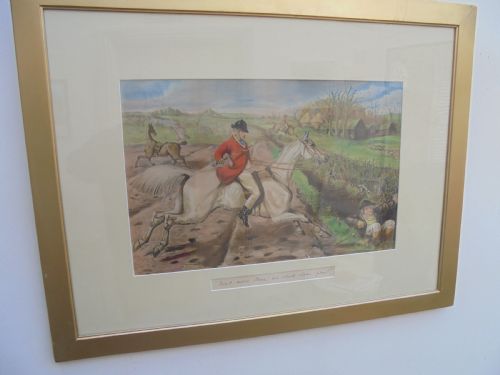 Large Pair of Country House Humorous Hunting Prints.