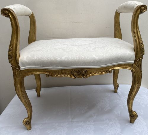 Beautiful 19th Century Gilded Window Seat  Stool