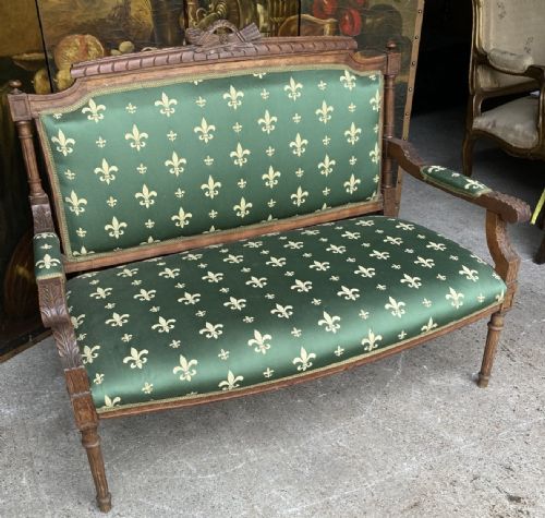 19th Century French Walnut Settee