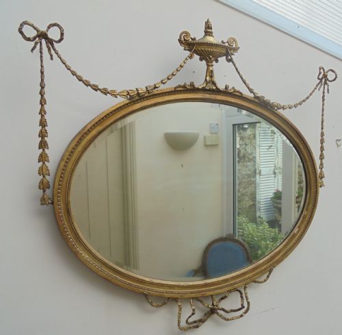 !9th Century Oval Wall Mirror