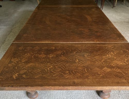 fig 1. French parquetry top dining table seats ten