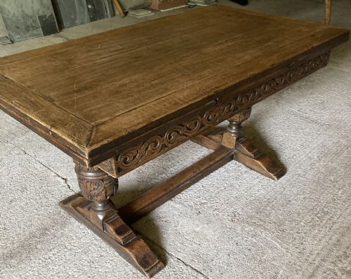 19th Century Oak Extending Refectory /Dining Table Seats  Ten