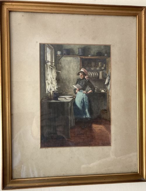 Framed Watercolour by a G Stevens of the Staithes Art Club