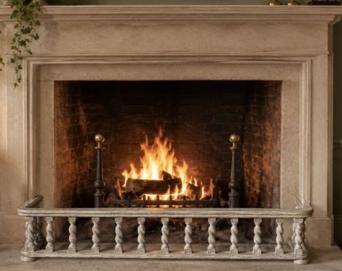 Large Limed Oak Fire Fender
