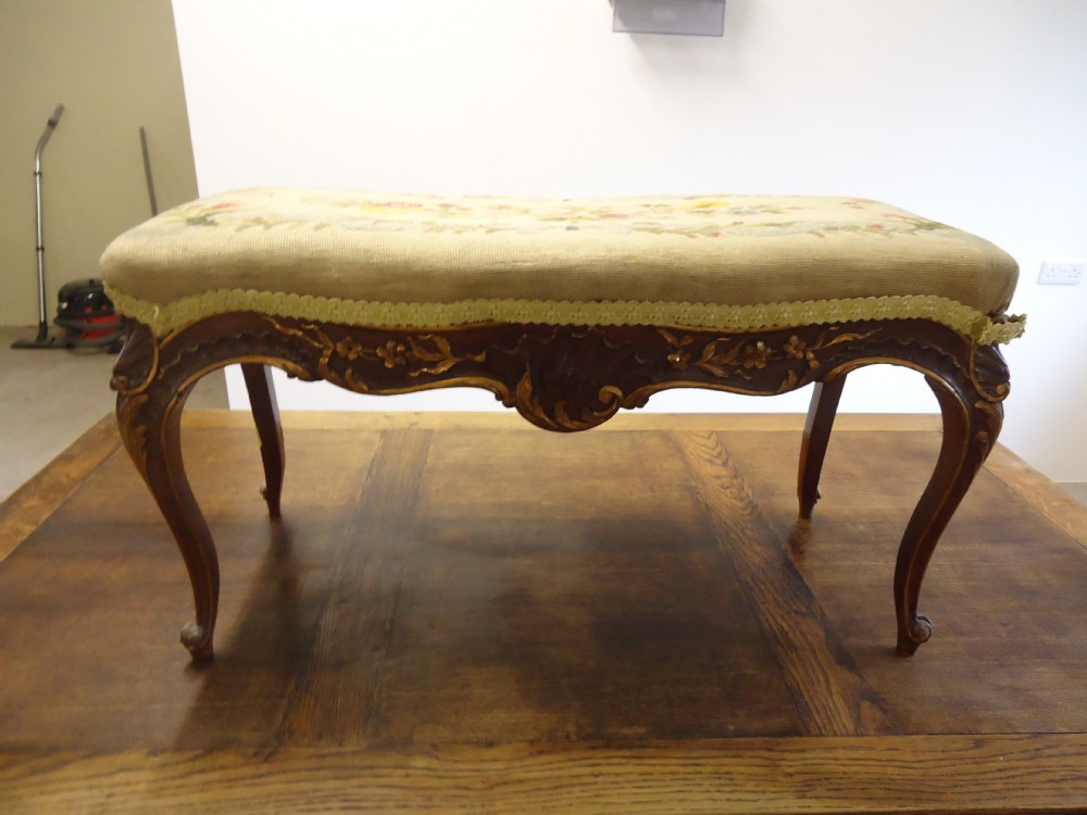 19th century French gilded duet stool