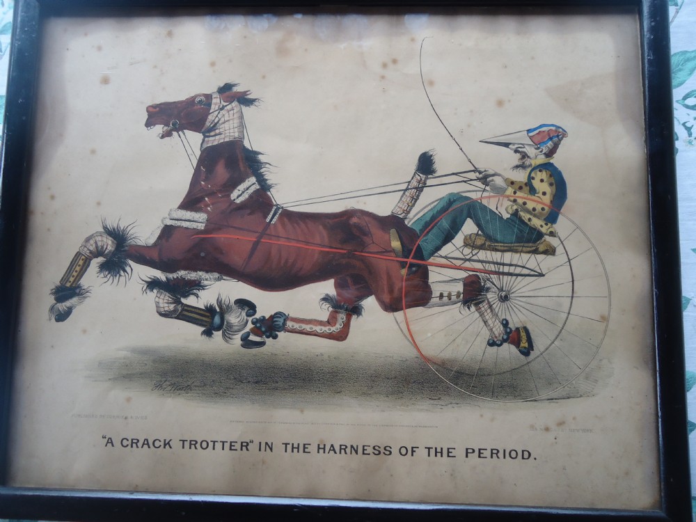 A genuine pair of Thomas Worth prints by Currier & Ives depicting Trotting races