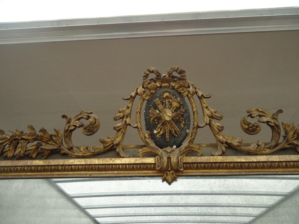 Early 19th century original gilded and black French mirror