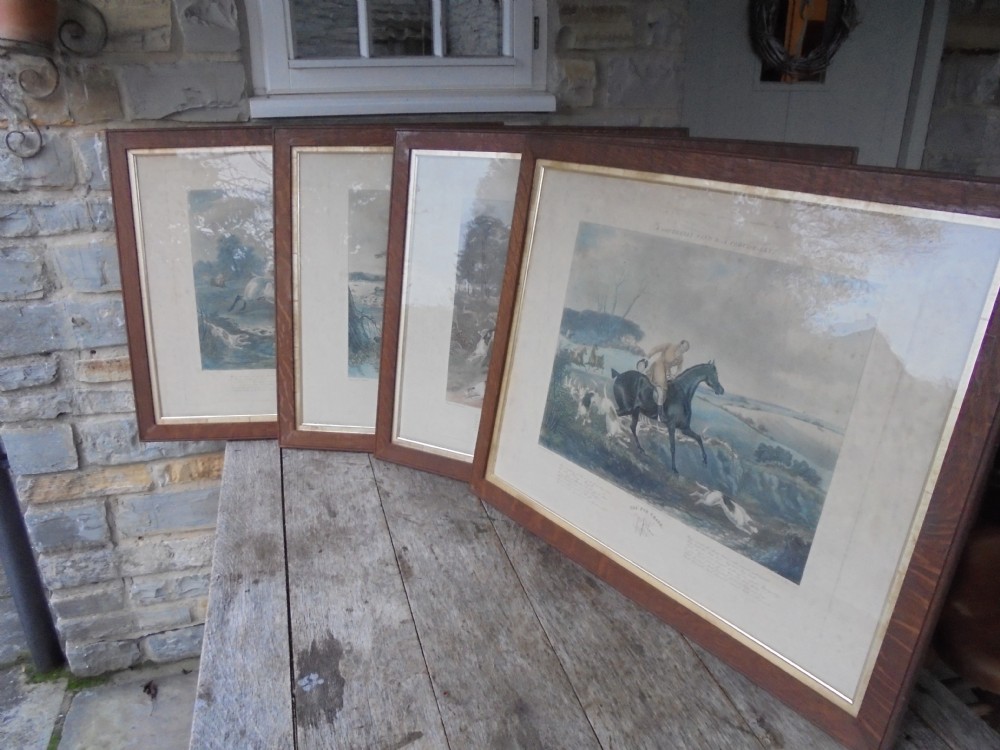 Set of 19th century hunting engravings by Chas Hunt 1857 the artist being F.C. Turner