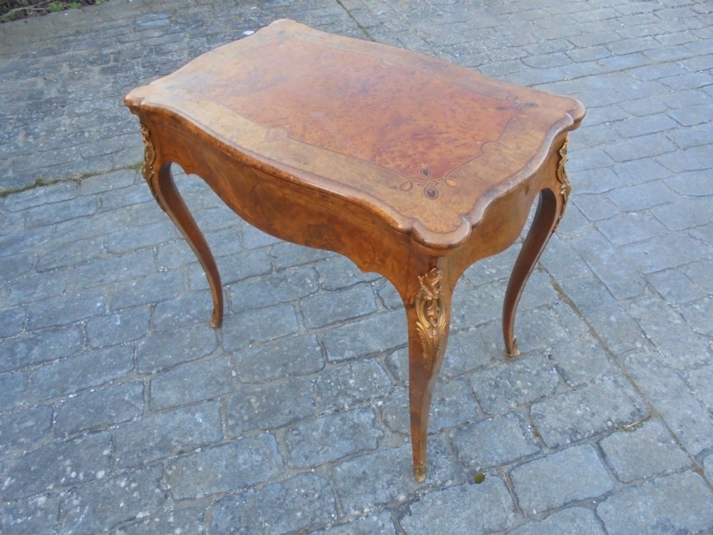 19th century ormolu mounted walnut and amboyna card table