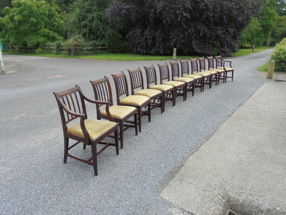ANTIQUE 18TH CENTURY SET OF TWELVE DINING CHAIRS