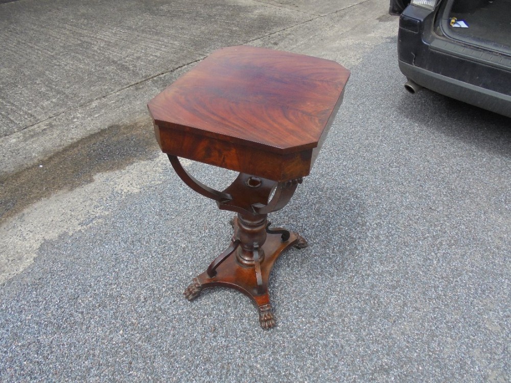 Early Victorian mahogany ladies work box