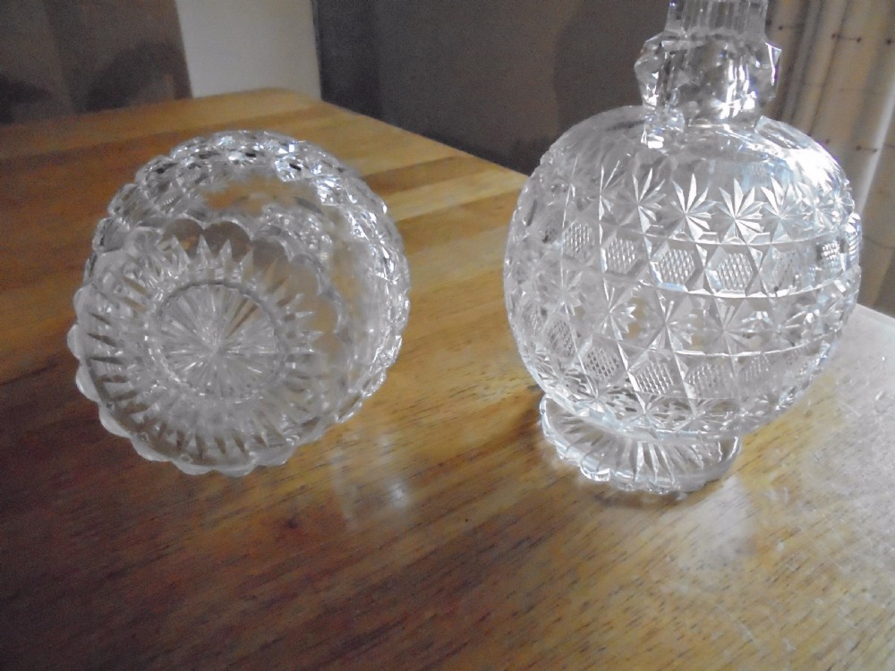 Pair of  early 19th century cut glass decanters   View III