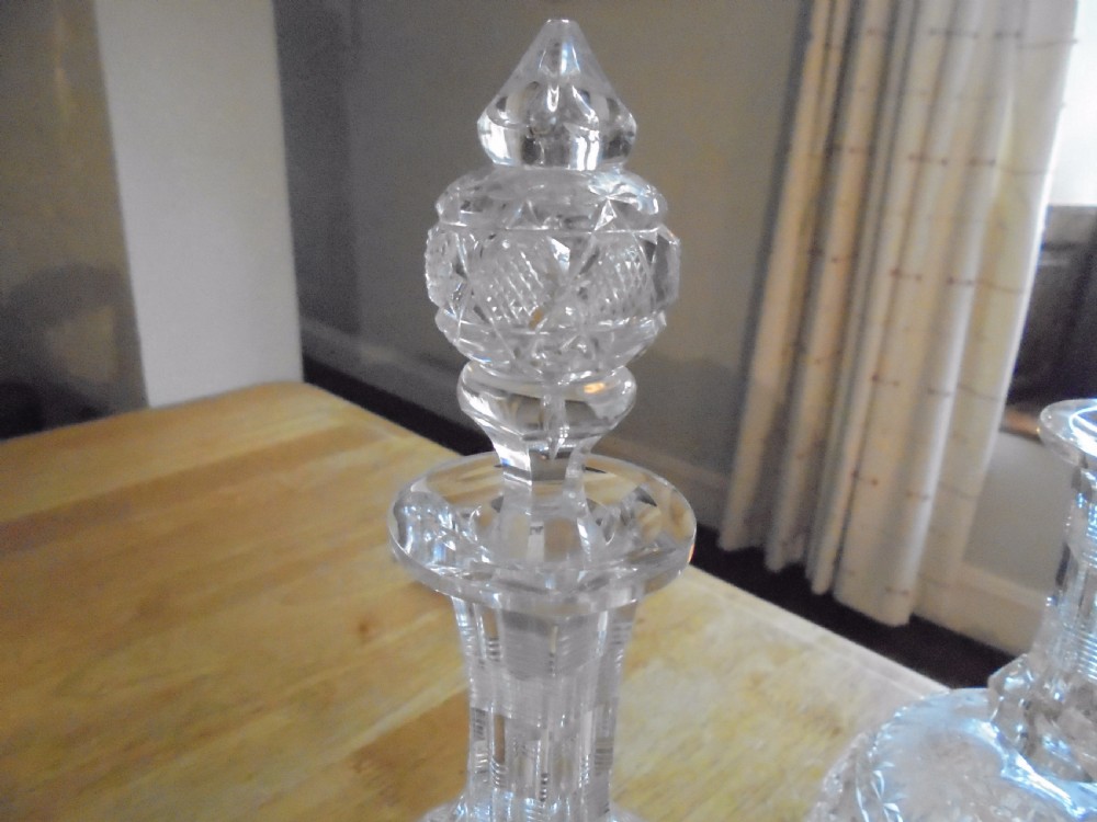 Pair of  early 19th century cut glass decanters   View IV