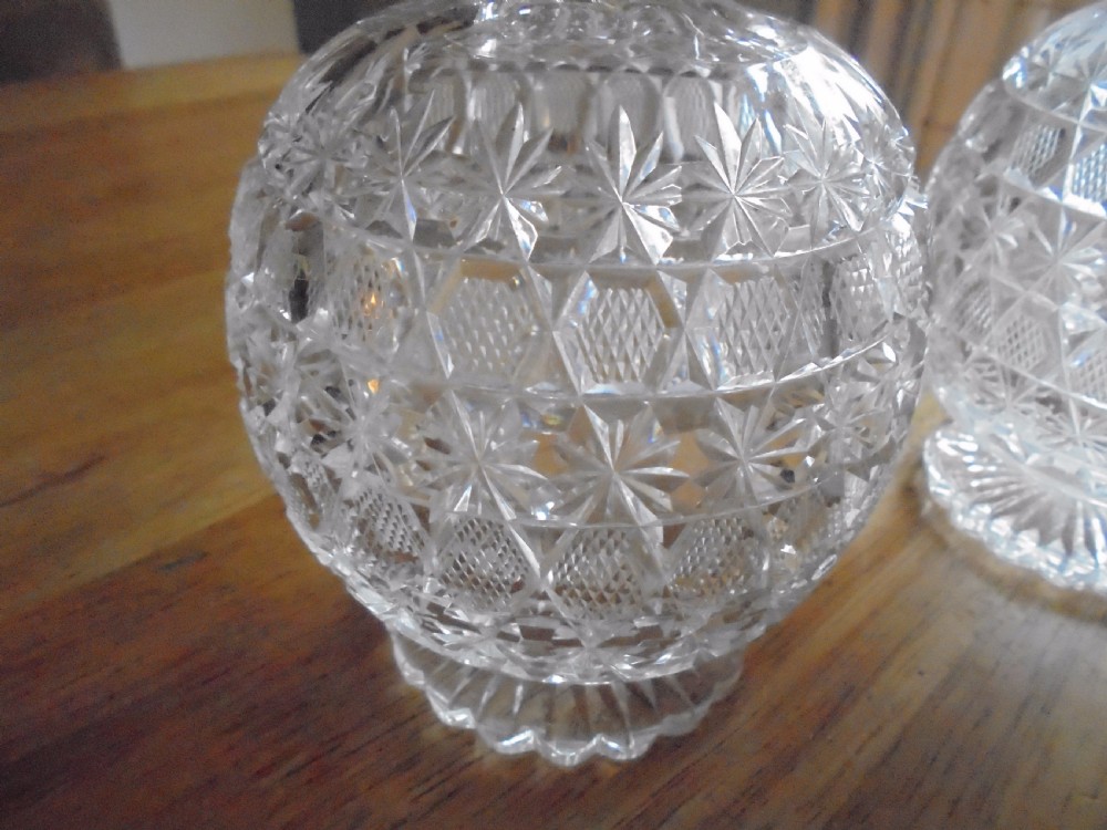 Pair of  early 19th century cut glass decanters   View V
