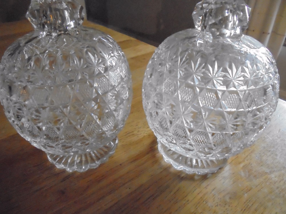 Pair of  early 19th century cut glass decanters   View VI