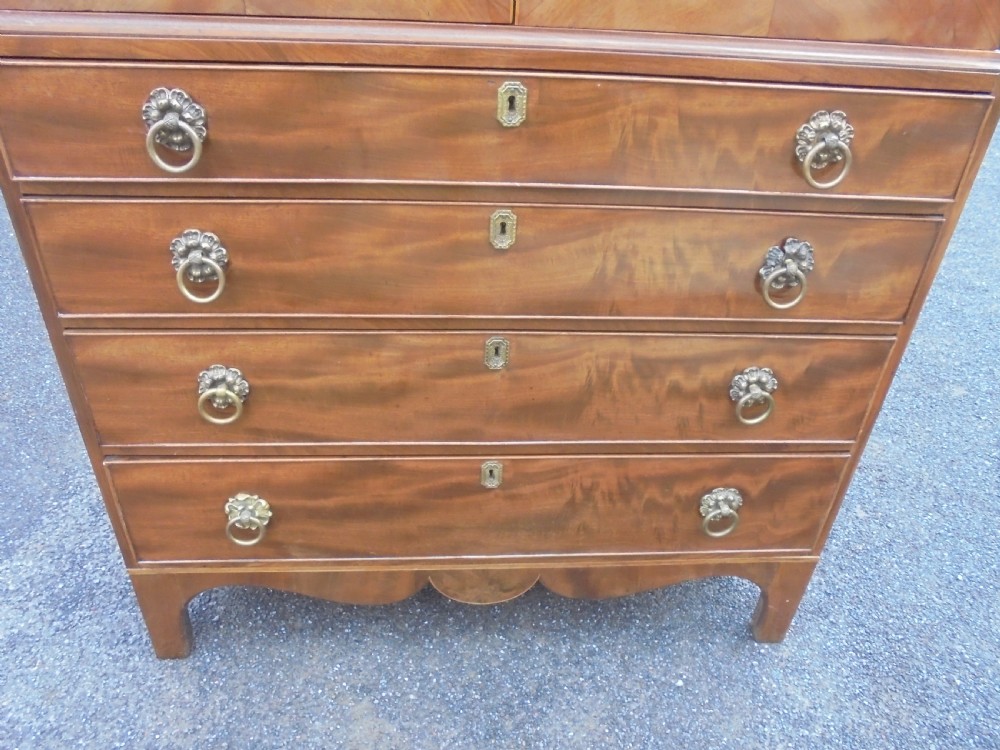 19th century oval panelled Channel Island linen press View V