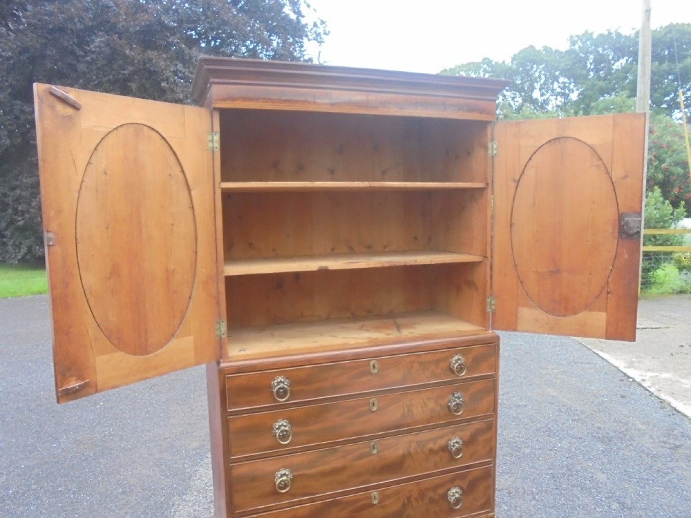 19th century oval panelled Channel Island linen press View VI