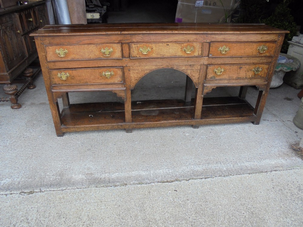 Early 18th century oak pot board dresser base View II